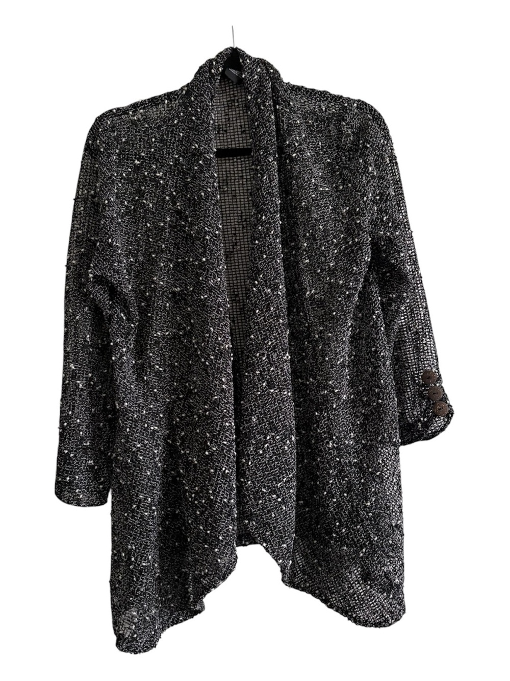 Katie Todd Marled Open Front Drape Cardigan Medium